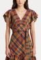 Vestido Lauren Ralph Lauren Curto Xadrez Caramelo - Marca Lauren Ralph Lauren