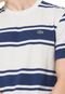 Camiseta Listrada Lacoste Branca/Azul - Marca Lacoste