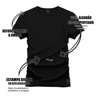 Camiseta Plus Size Unissex Algodão Estampada Premium Confortável Urso Loney Frente e Costas - Preto