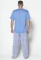 Pijama Masculino WLS Modas Calça Comprida e Manga Curta Azul - Marca WLS Modas