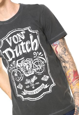 Camiseta Von Dutch Estampada Cinza