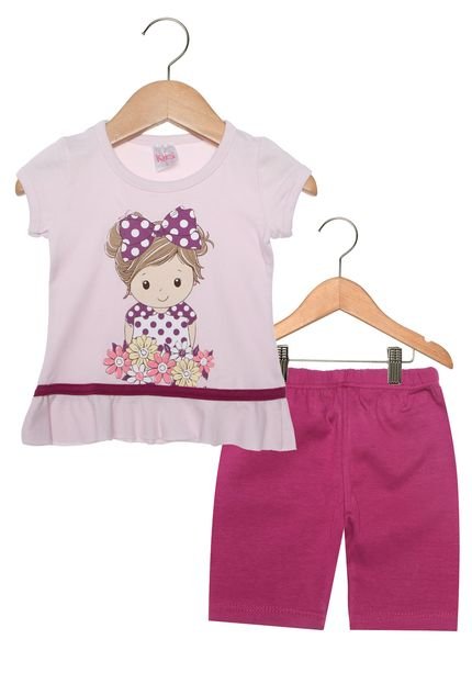 Conjunto Kiko Flores  Infantil Roxo - Marca Kiko