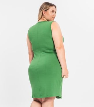 Vestido Plus Size Em Molecotton Secret Glam Verde