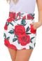 Shorts Saia Luxo Com Cinto Removível Cintura Alta Estampado Vermelho - Marca Summer Body