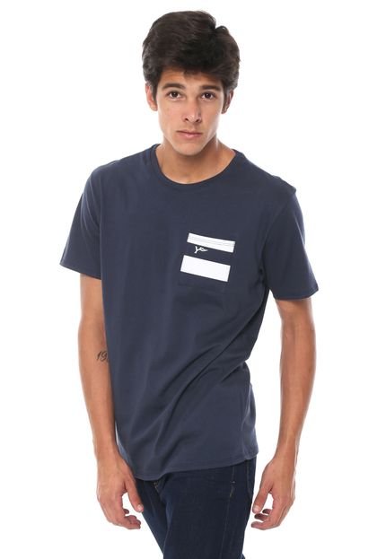 Camiseta Yachtsman Listrada Bolso Azul-marinho/Branca - Marca Yachtsman