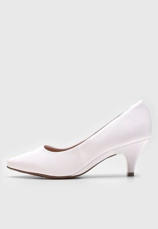 Scarpin DAFITI SHOES Salto Fino Branco - Compre Agora