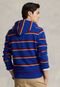 Blusa de Moletom Flanelada Fechada Polo Ralph Lauren Listrada Azul - Marca Polo Ralph Lauren