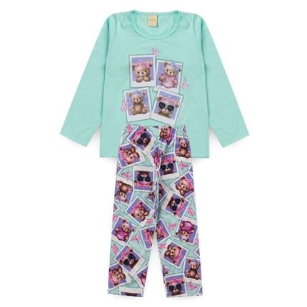 Pijama Infantil Menina Longo Ursinhos - Marca Molekada