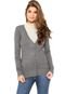 Cardigan Facinelli by MOONCITY Liso Cinza - Marca Facinelli