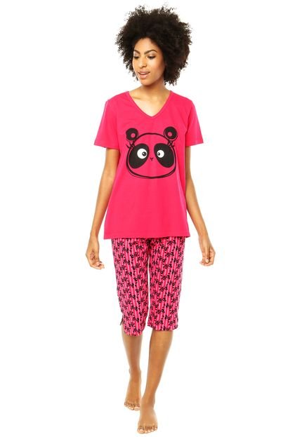 Pijama Puket Capri Panda Rosa - Marca Puket