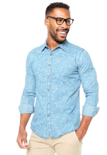 Camisa Jeans Red Nose Estampada Azul - Marca Red Nose