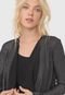 Cardigan Malwee Canelado Lurex Preta - Marca Malwee