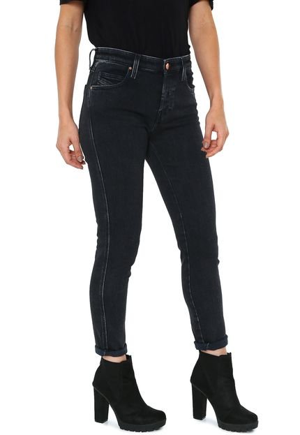 Calça Jeans Diesel Skinny Cropped Babhila Preta - Marca Diesel