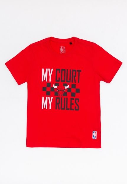 Camiseta NBA Juvenil Estampada Chicago Bulls Casual Vermelha - Marca NBA