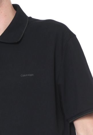 Camisa Polo Calvin Klein Reta Preta