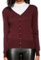 Cardigan Forum Tricot Liso Vinho - Marca Forum