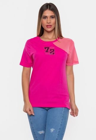 Camiseta Ecko Feminina Estampada Pink