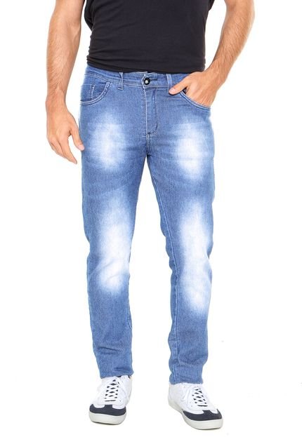 Calça Jeans Slim Storm Recortes Azul - Marca Storm