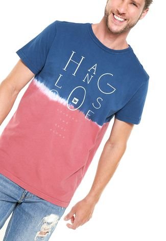 Camiseta Hang Loose Especial Deepdye Azul/Rosa