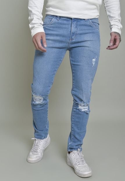 Calça Jeans Dialogo Skinny Destroyed Médio - Marca Dialogo Jeans