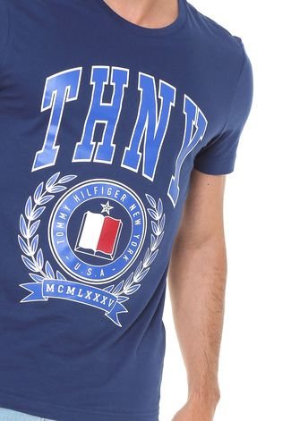 Camiseta Tommy Hilfiger Estampada Azul-marinho