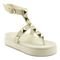 Sandalia Feminina Papete Aberta Confortavel Detalhe Piramides Off White - Marca Lavini Shoes