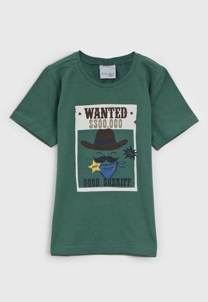 Camiseta Malwee Kids Infantil Wanted Verde - Marca Malwee Kids