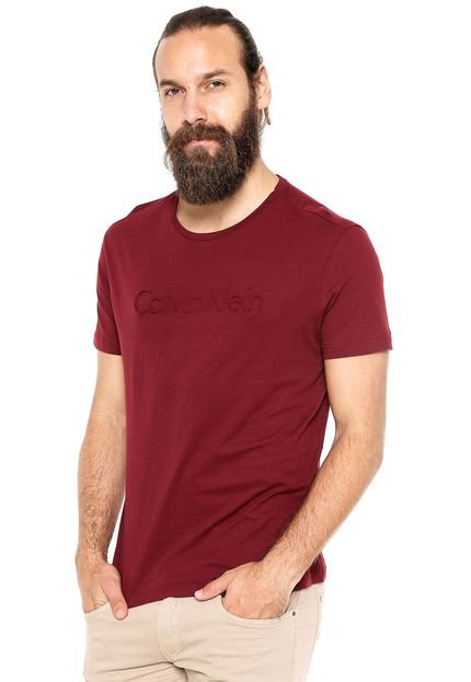 Camiseta Calvin Klein Relevo Vinho - Marca Calvin Klein