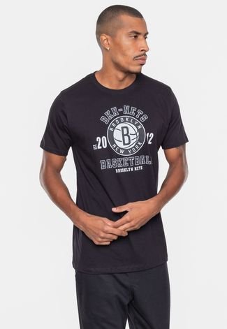 Camiseta NBA Masculina Town Brooklyn Nets Preta