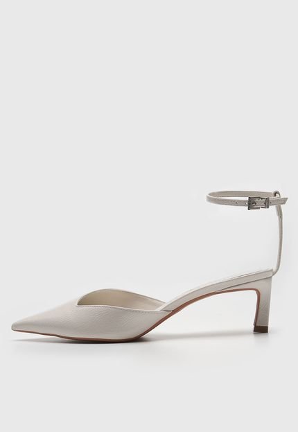 Scarpin Slingback Santa Lolla Off-White - Marca Santa Lolla