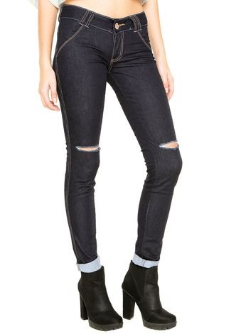 Calça Jeans Biotipo Skinny Beatriz Azul-marinho