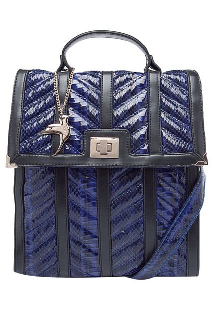 Bolsa Isabella Piu Cobra Verniz Azul - Marca Isabella Piu