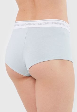 Calcinha Calvin Klein Underwear Boyshort Barcode Azul