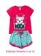 Conjunto Menina Infantil 4 ao 16 Verão Juvenil em Cotom - Manga Curta - Pink Multicolorido - Marca CANOAH CONFECÇÃO
