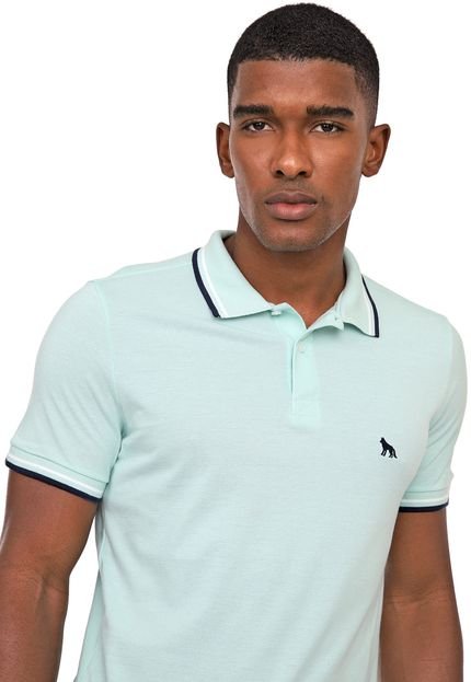 Camisa Polo Acostamento Reta Frisos Verde/Azul-Marinho - Marca Acostamento