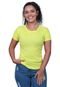 Blusinha Baby Look Camiseta Feminina Techmalhas Amarelo - Marca TECHMALHAS
