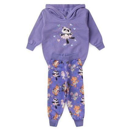 Conjunto Blusão Com Capuz e Calça Panda Bailarina - Marca Molekada