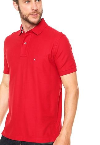 Camisa Polo Tommy Hilfiger Regular Fit Lisa Vermelha