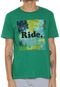 Camiseta Ride Skateboard Manga Curta Estampada Verde - Marca Ride Skateboard