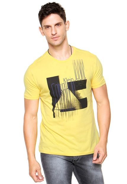 Camiseta Calvin Klein Jeans Estampada Amarela - Marca Calvin Klein Jeans