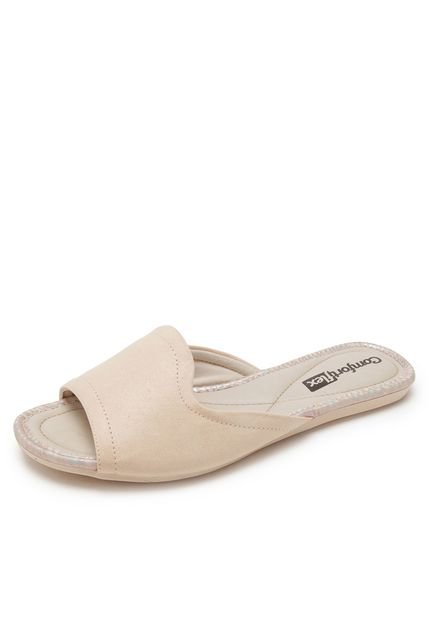 Rasteira Comfortflex Brilho Nude - Marca Comfortflex