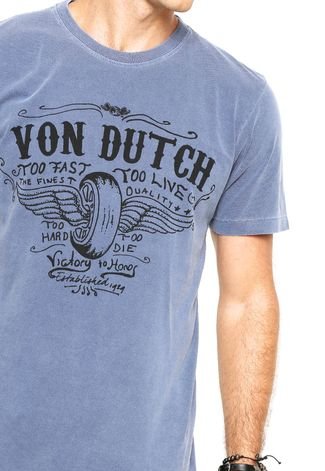 Camiseta Von Dutch Estampada Azul