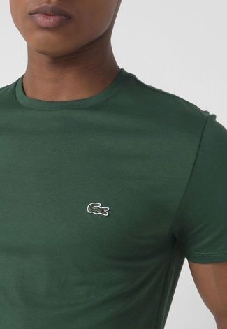 Camiseta Lacoste Algodão PIMA Bordado Verde