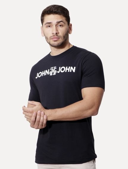 Camiseta John John Masculina JJ Logo Preta - Marca John John