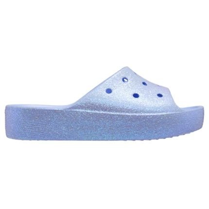 Chinelo Classic Plataform Glitter Slide Moon Jelly - 40 Azul - Marca Crocs