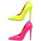 Kit 2 Pares Scarpin Neon Salto Alto Bico Fino Ellas Rosa - Marca Ellas Online