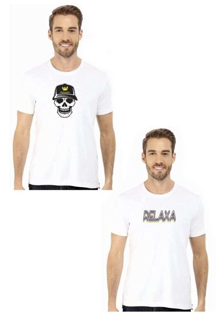 Kit Camiseta Manga Curta Relaxado BE Branco/Branco - Marca Relaxado