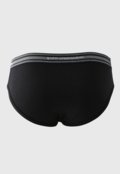 Kit 4pçs Cueca Lupo Slip Logo Preta - Marca Lupo