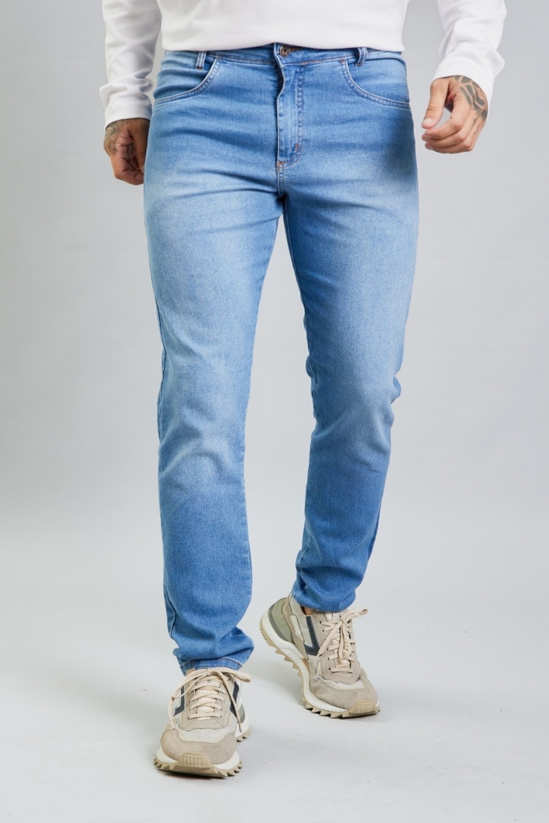 Calça Jeans Slim Fit Masculina Lavagem Clara Lemier Collection - Marca Lemier Jeans