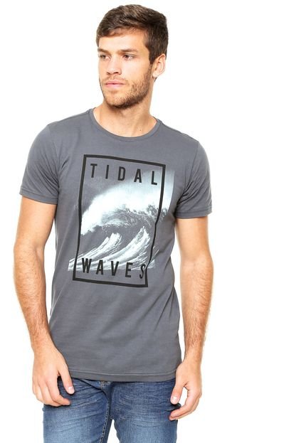 Camiseta FiveBlu Manga Curta Tidal Waves Cinza - Marca FiveBlu